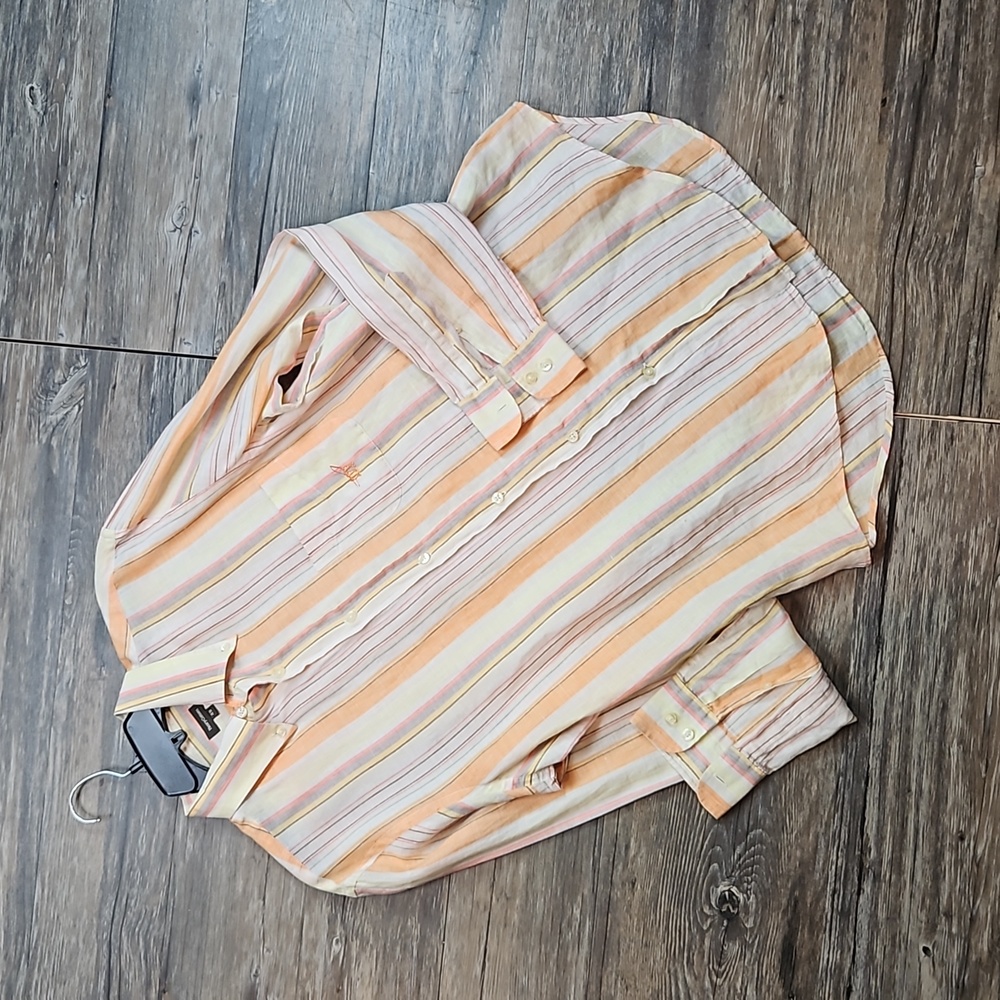 HENRY COTTONS linen button down shirt long sleeve, size 43